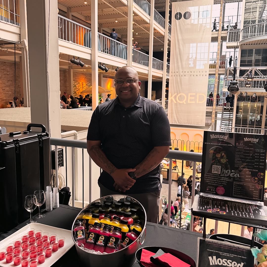 Founder Darren Oyobio at the Mossed Juicery booth
